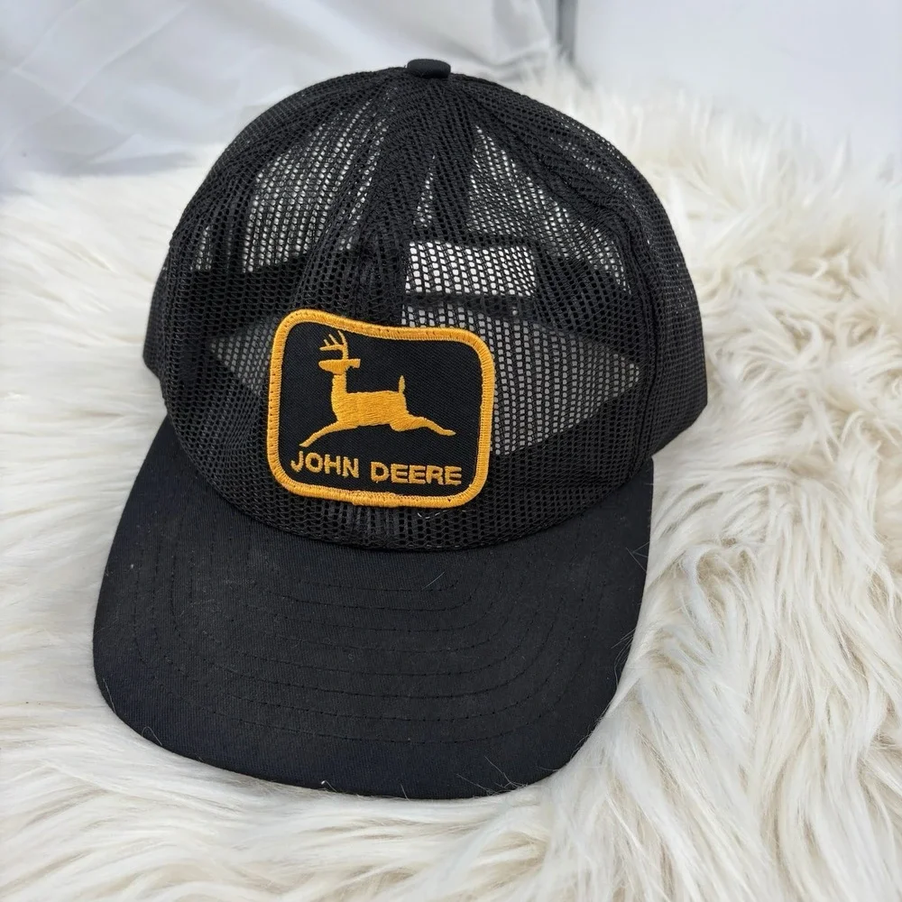 VINTAGE JOHN DEERE SNAPBACK TRUCKER PATCH Full Mesh FARM WEAR CAP/HAT‎